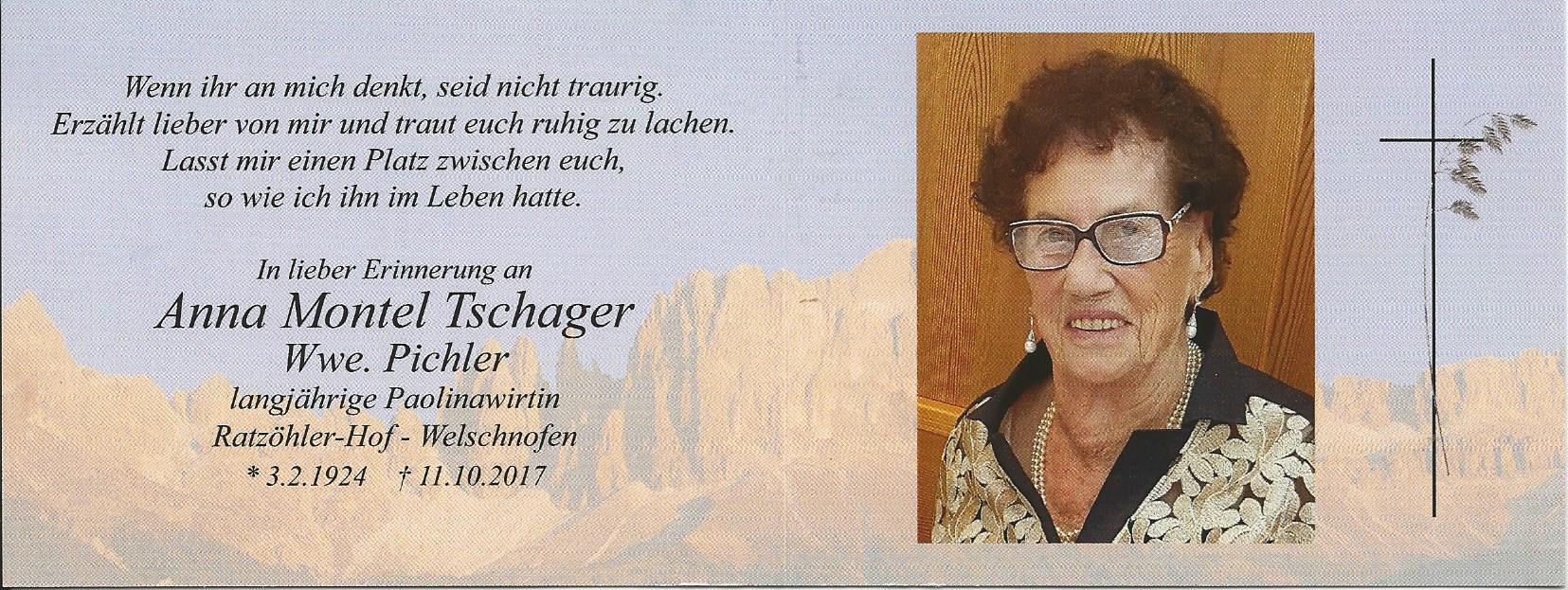 Anna Montel Tschager Wwe. Pichler
