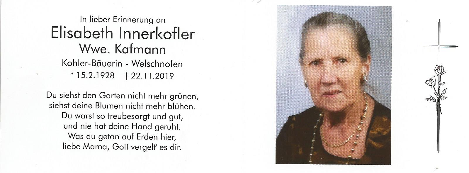 Elisabeth Innerkofler Wwe