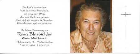 Rosa Blasbichler Mahlknecht Hebamme